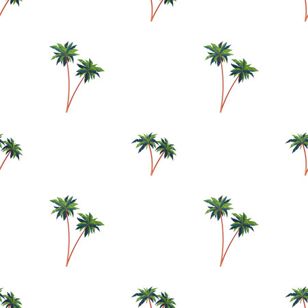 Seamless pattern with palms. Good for covers, fabrics, postcards and printing. Vector illustration.のイラスト素材