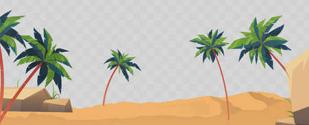 Sand, beach and palm trees isolated. Element for design on a summer theme. Vectorのイラスト素材