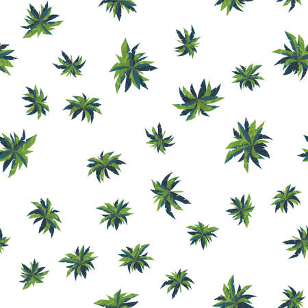 Seamless pattern from palm trees top view.のイラスト素材