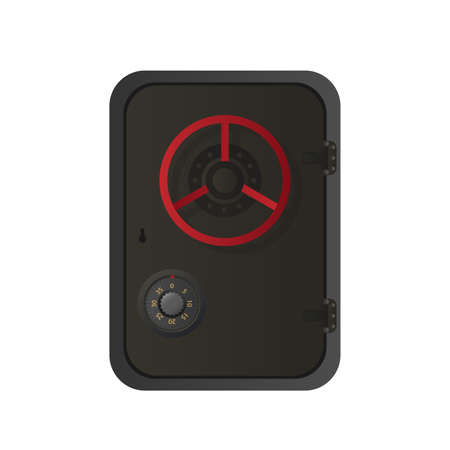 Military safe. Metal safe in a flat style. Isolated. Vector.のイラスト素材