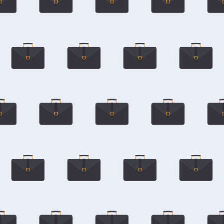 Suitcase business seamless pattern. Suitcase for documents and laptop. Background for business. Flat style. Vector.のイラスト素材
