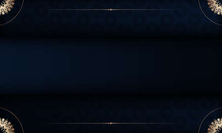 Luxurious dark blue background with vintage ornaments. Background with space for text. Mandala,...