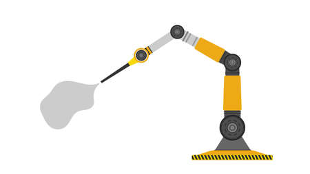 Robot spray paint. Industrial robotic arm. Modern industrial technology. Appliances for manufacturing enterprises. Isolated. Vector.のイラスト素材