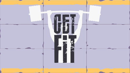 Get Fit Banner. Sports poster. Good for banners, prints, gyms or sports articles. Vector.のイラスト素材