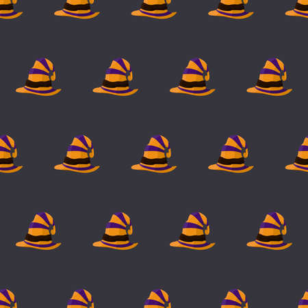 Halloween seamless pattern with witch hat. Endless background. Vector.のイラスト素材