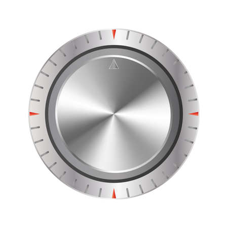 Realistic round relay. Metal button that is spinning isolated on a white background. Vector.のイラスト素材
