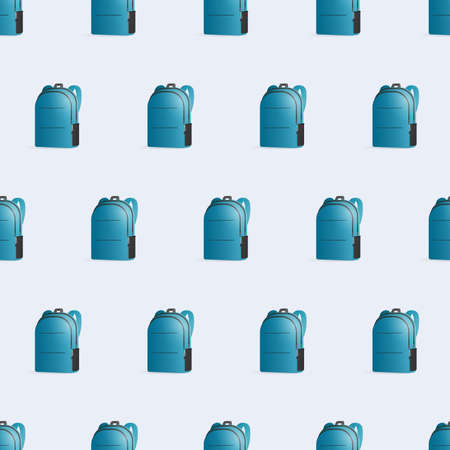 Seamless pattern with school backpacks. Endless background with a backpack. Good for travel and school backgrounds. Vector.の写真素材