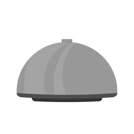Metal dish with a lid. Dishes for cafes and restaurants. Icon in a flat style. Isolated. Vector.のイラスト素材