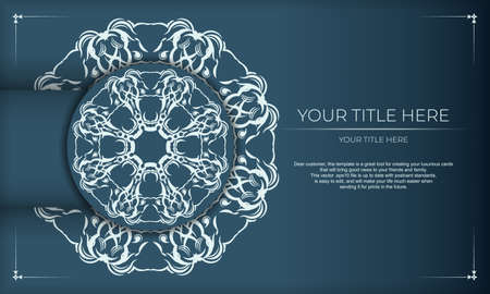 Elegant luxury design on a blue background. Suitable for labels, badges, packaging, perfumes, lotions, soaps, sweets, chocolate.のイラスト素材