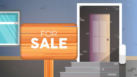 House for sale banner. For sale sign. Home and real estate sale concept.