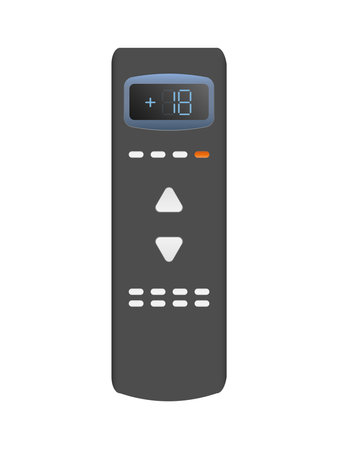 Black remote control from the air conditioner 3d. Realistic vector remote control. Isolated on white background.のイラスト素材