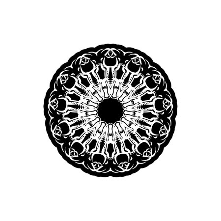 Vector vintage pattern in Victorian style in shape of a circle. Ornate element for design. Ornamental pattern for wedding invitations, greeting cards.のイラスト素材