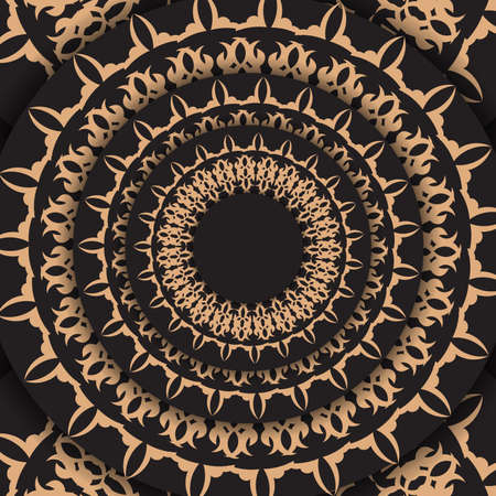 Preparing an invitation with a dewy ornament. Vector template for postcard print design in black color with vintageのイラスト素材