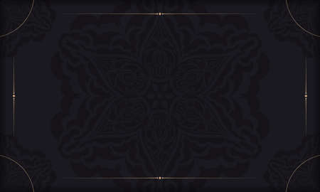 Black vector banner with luxury ornaments and place for your logo and text.のイラスト素材