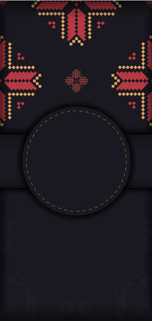 Luxurious design of a postcard in black with Slovenian patterns.のイラスト素材