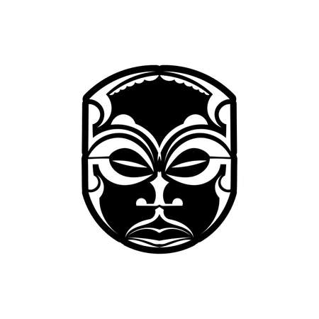 Tiki used as the Maori tattoo art. Sacred sign and symbols. Stock vector.のイラスト素材