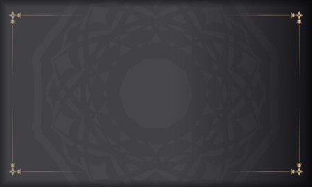 Vector postcard design with Greek ornaments. Gray banner with luxury ornaments for your logo.のイラスト素材