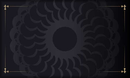 Banner in black with luxury ornamentのイラスト素材