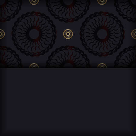 Greeting card in black with greek ornamentのイラスト素材