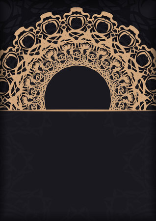 Black banner with abstract brown pattern and place under your textのイラスト素材