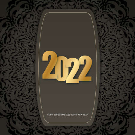 Brochure Template 2022 Merry Christmas Brown Color Vintage Light Patternのイラスト素材