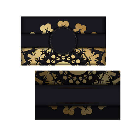 Congratulatory Flyer in black with luxurious gold ornaments for your congratulations.のイラスト素材