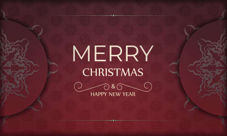 Template Greeting card Happy New Year Red color with luxury ornamentのイラスト素材