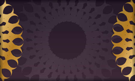 Burgundy banner with Greek gold ornamentsのイラスト素材