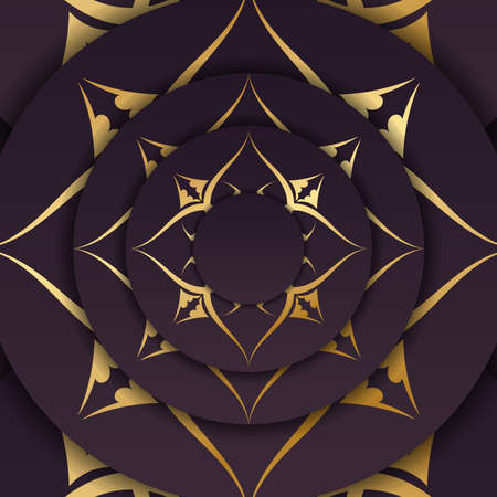Brochure template burgundy with Indian gold ornaments for your brand.のイラスト素材