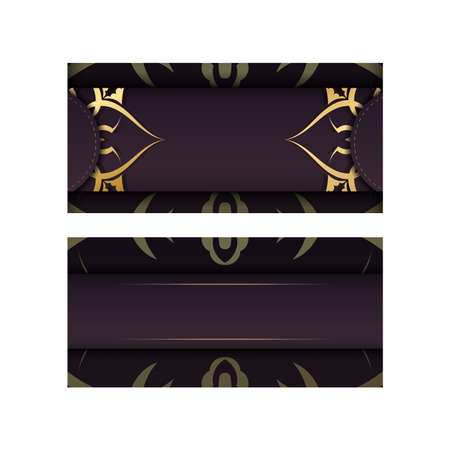 Template Flyer burgundy color with vintage gold ornaments for your design.のイラスト素材
