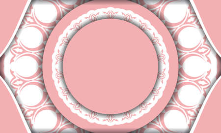 Pink background with vintage white pattern for logo designのイラスト素材
