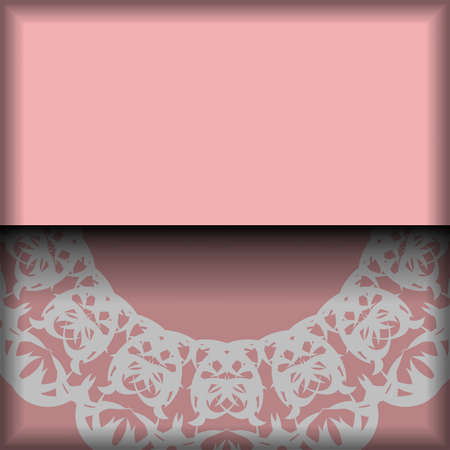 Template Congratulatory Brochure in pink color with Indian white pattern for your congratulations.のイラスト素材