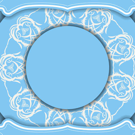 Blue banner with Greek white patternのイラスト素材