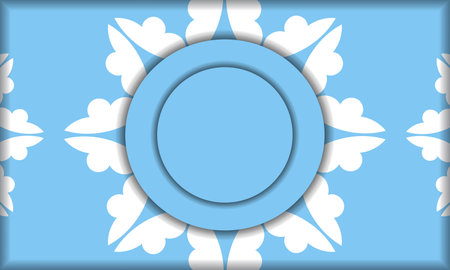 Blue banner template with mandala white ornament and place under your textのイラスト素材