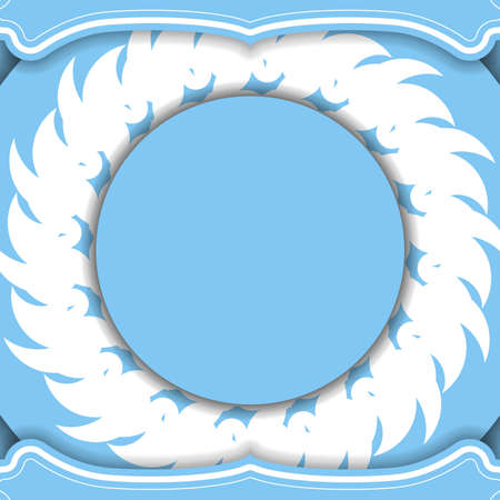 Blue color banner template with greek white pattern and text spaceのイラスト素材