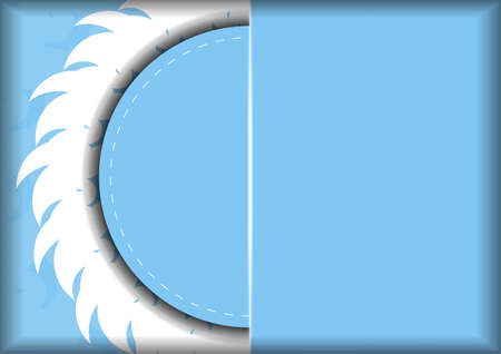 Brochure template in blue with vintage white pattern ready for printing.のイラスト素材