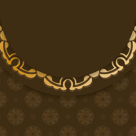 Abstract gold pattern brown flyer for your brand.のイラスト素材