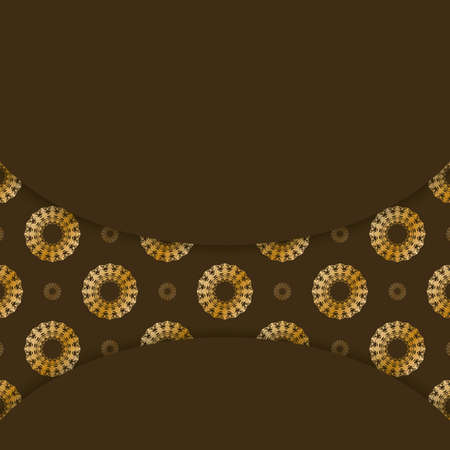 Brown abstract gold pattern brochure for your brand.のイラスト素材