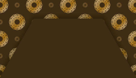 Background in brown color with indian gold pattern for design under logo or textのイラスト素材