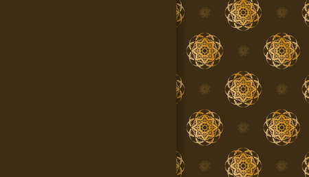 Brown banner template with abstract gold pattern for design under your textのイラスト素材