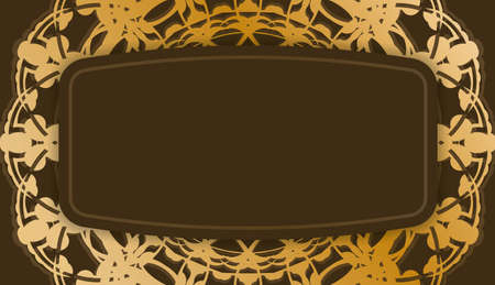 Brown background with antique gold ornaments and place under your textのイラスト素材