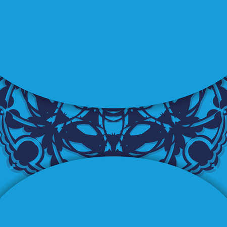 Brochure in blue with abstract ornament for your brand.のイラスト素材
