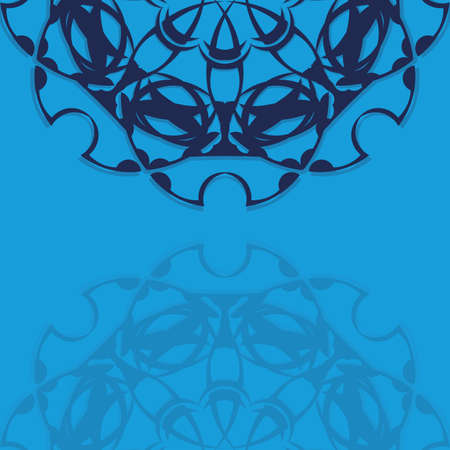 Postcard in blue with luxurious ornaments for your brand.のイラスト素材