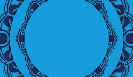 Baner in blue with luxurious ornaments and a place for your logo or textのイラスト素材