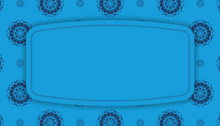Baner in blue with an abstract pattern and a place under the logoのイラスト素材
