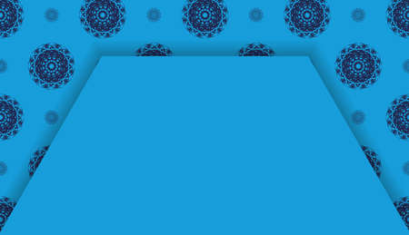 Baner in blue with Greek ornaments and a place under the logo