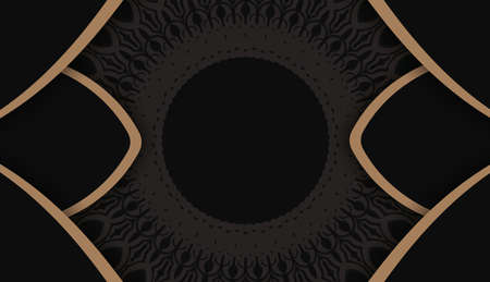 Black banner with antique brown ornament and space for text