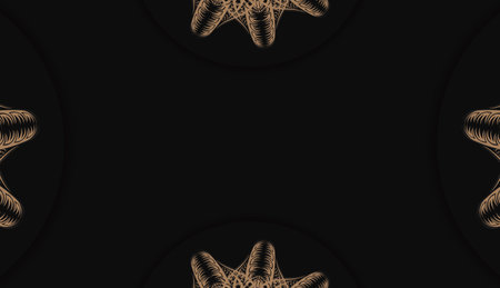 Black background with vintage brown pattern and space for your logoのイラスト素材