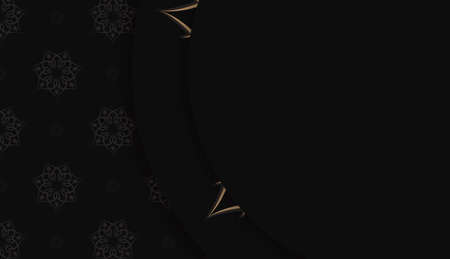 Black background with Indian brown pattern and space for your logo or text