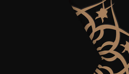 Black background with vintage brown pattern and space for your logo or text